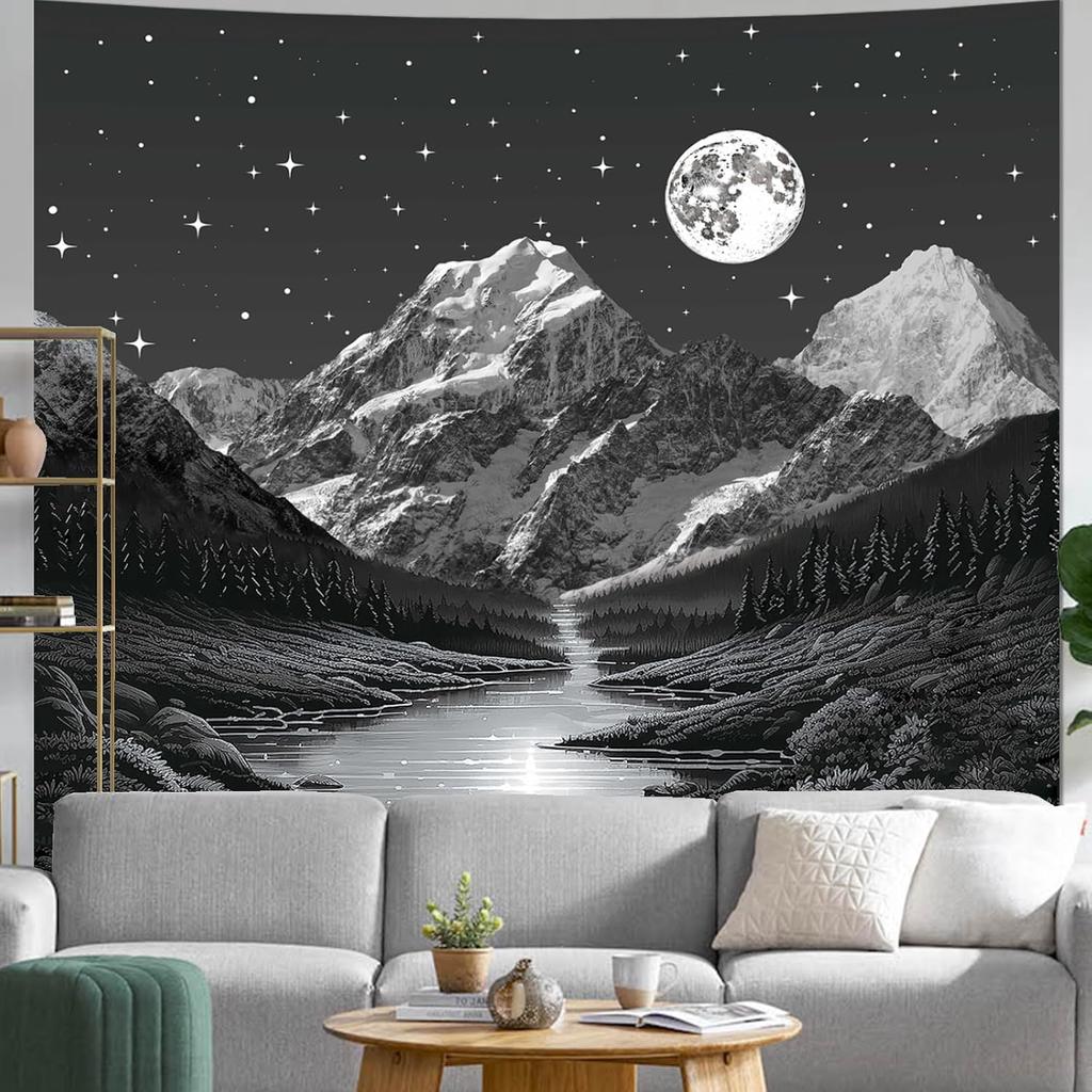 Black and White Gothic Tapestry for Bedroom Aesthetic,Skeleton Goth Witchy Tapestries Wall Hanging, Skull Floral Poster Backdrop