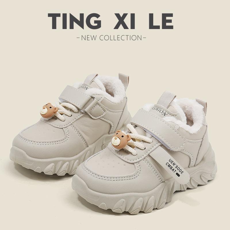 Chaussures en coton pour enfants 2025 hiver chaussures de sport pour garçons polaire épaissie chaussures de papa pour filles chaussures décontractées chaudes pour bébé