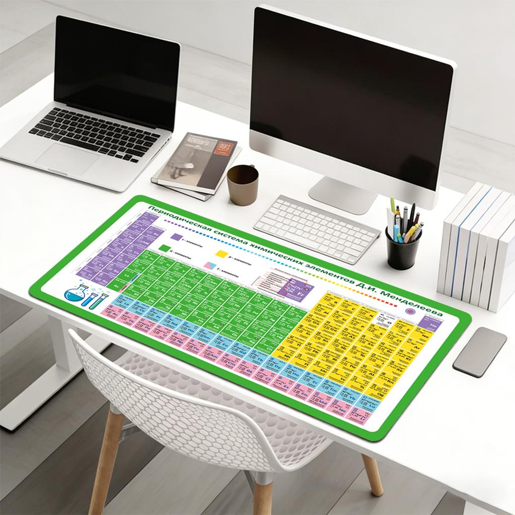 Chemical Element Periodic Table Mouse Pad Large Computer Laptop Office Russian Non-slip Rubber Table Mat New