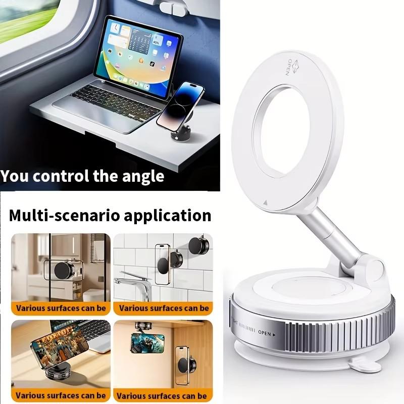 Vacuum Magnet Bracket Upgraded Version Multi-angles Adjustment Strong Magnetic Suck Design Foldable Car Navigation Phone Holder