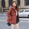 Autumn and winter fat mm large size new drawstring thin fashion foreign style thickened warm versatile cotton clothes women