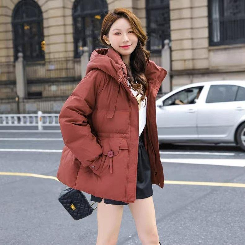 Autumn and winter fat mm large size new drawstring thin fashion foreign style thickened warm versatile cotton clothes women