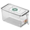 Fridge Food Box Transparent Rectangular Versatile Food Storage Container with Lid Handle for Home