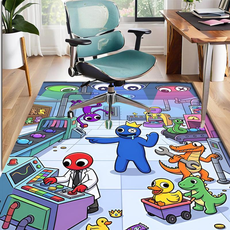 Game Rainbow Friends Pattern Rug, Indoor/Outdoor Mat, for Picnic, Gameroom, Bedroom, Office, Living Room, Home Decor Carpet, Birthday Gift