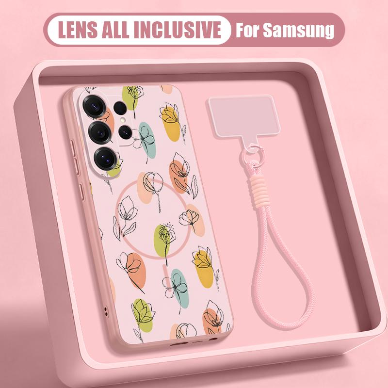 Astronaut Cartoon Pattern Case For Samsung S26 S25 Ultra S24 S23 FE S22 A15 A16 A17 A35 A36 A37 A54 A55 A56 A57 5G Hybrid Magnetic Matte Cover