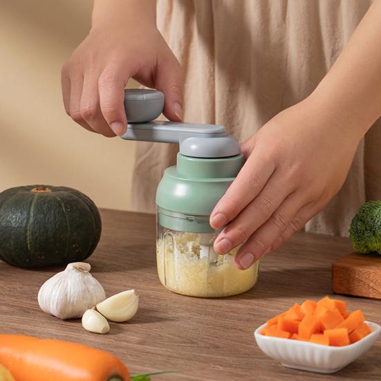 250 ml multifunkčný krájač na cesnak nehrdzavejúce čepele z nehrdzavejúcej ocele s jednoduchým otáčaním mlynček na cesnak na sekanie zázvorových zemiakov a cibule