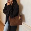 Premium suede underarm bag women's 2025 new retro fashion shoulder bag large capacity commuter tote bag