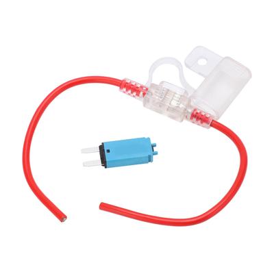 31,5cm Držák pojistky s pojistkou T3 s ručním resetem 15A Vodotěsný Průhledný kryt 12AWG pro Auto Kamion Obytný vůz