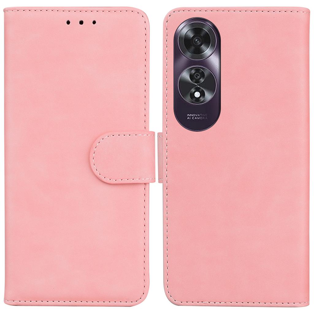 For Oppo A60 4G Case Magnetic Clasp Solid Color Leather Phone Cover