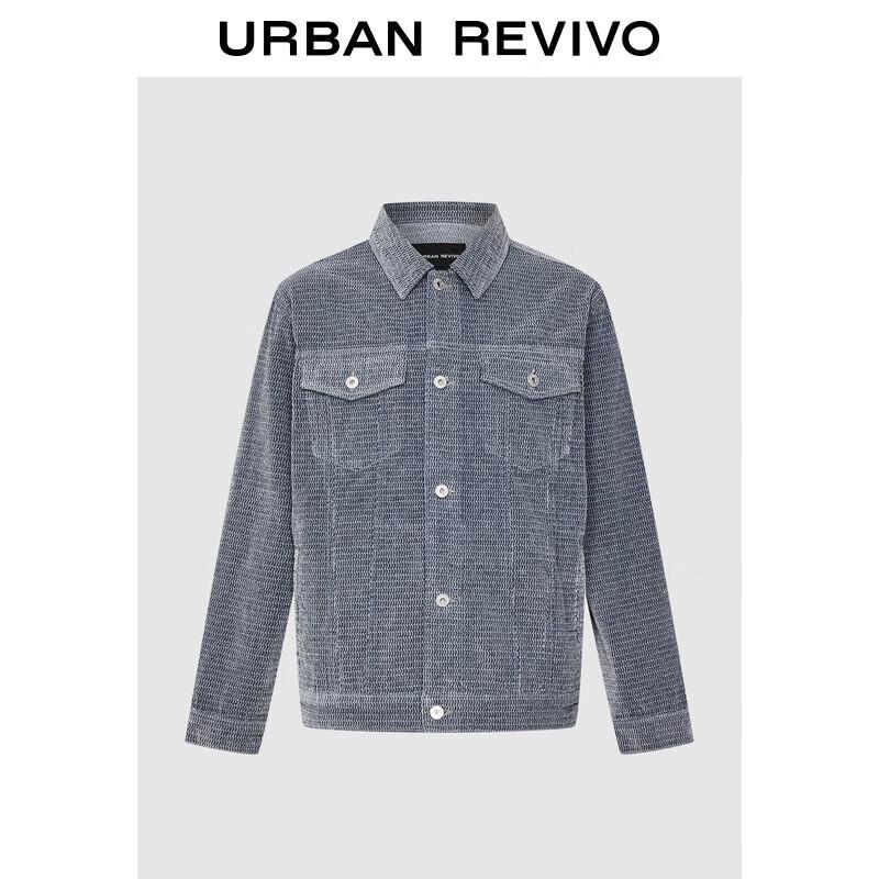

UR2025 Men s Retro Textured Denim Jacket M