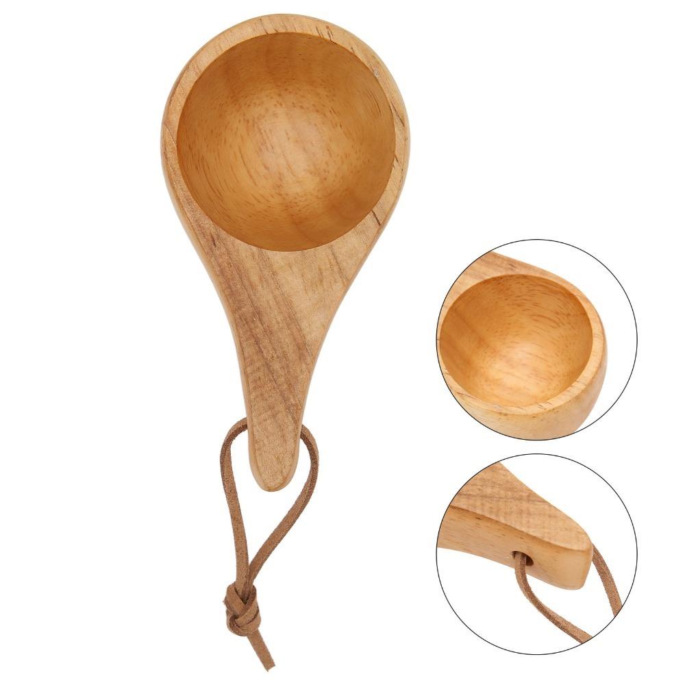 Rubberwood Wooden Coffee Cup 30ml/1oz Capacity Wooden Mug Wooden Drinking Cup Outdoor Camping