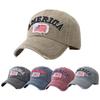 AMERICA Alphabet Baseball Cap Washed Ripped Baseball Cap Female American Flag Cap Amazon Popular