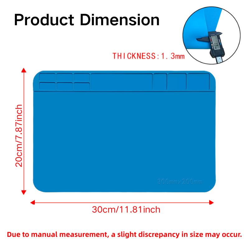 Silicone Repair Mat Heat-Resistant Work Pad Waterproof Insulation Board with Multi-Component Tray for Phone & Electronics Fix