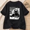 Black Cat Graphic Print Unisex Tshits Summer Unisex Women Casual Fashion Funny Streetwear Y2K Tops Crew Neck Short Sleeve Tshirts
