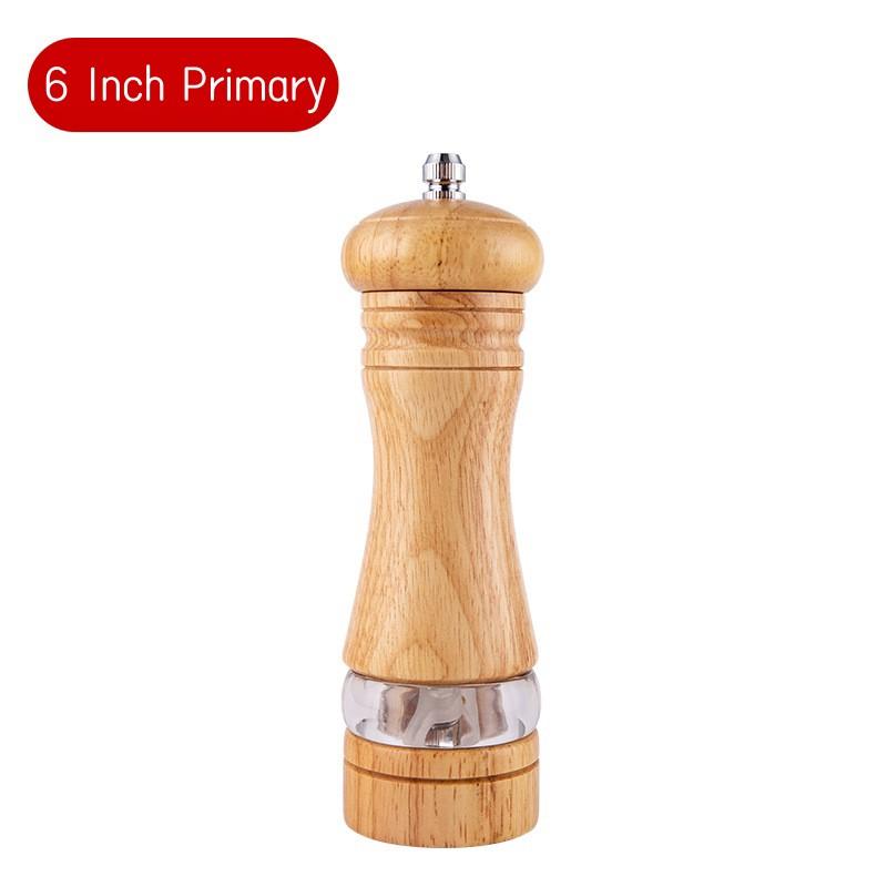 6 Inches Solid Wood Salt Pepper Mill Sets Manual Pepper Grinder Freshly Ground Seasoning Spices Mill Ceramic Core Pepper Grinder