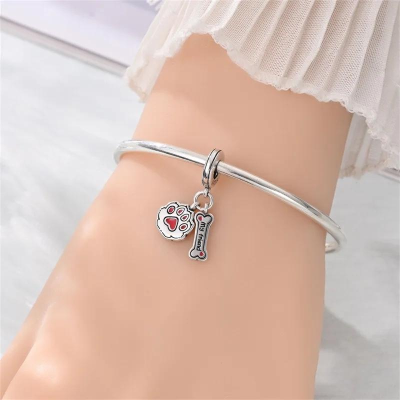 Christmas Series Copper Animal Charms Flowers Bead Pendant Fit Original Charm Bracelets Women Diy Jewelry Gift