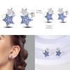 New 925 Sterling Silver Hope Rainbow Flower Earrings For Women Sparkling Colored Zircon Star Koi Earrings Fashion Party Jewelry