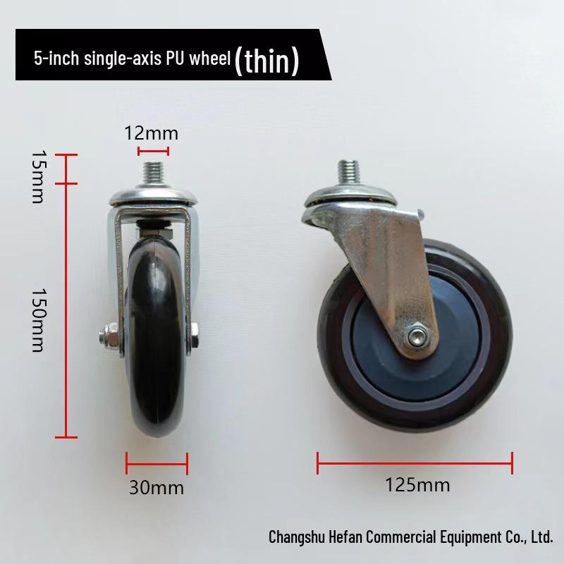 Heavy-Duty Polyurethane Swivel Casters - 4" & 5" Wheels, Smooth Durable Shopping Cart & Supermarket Trolley Rollers