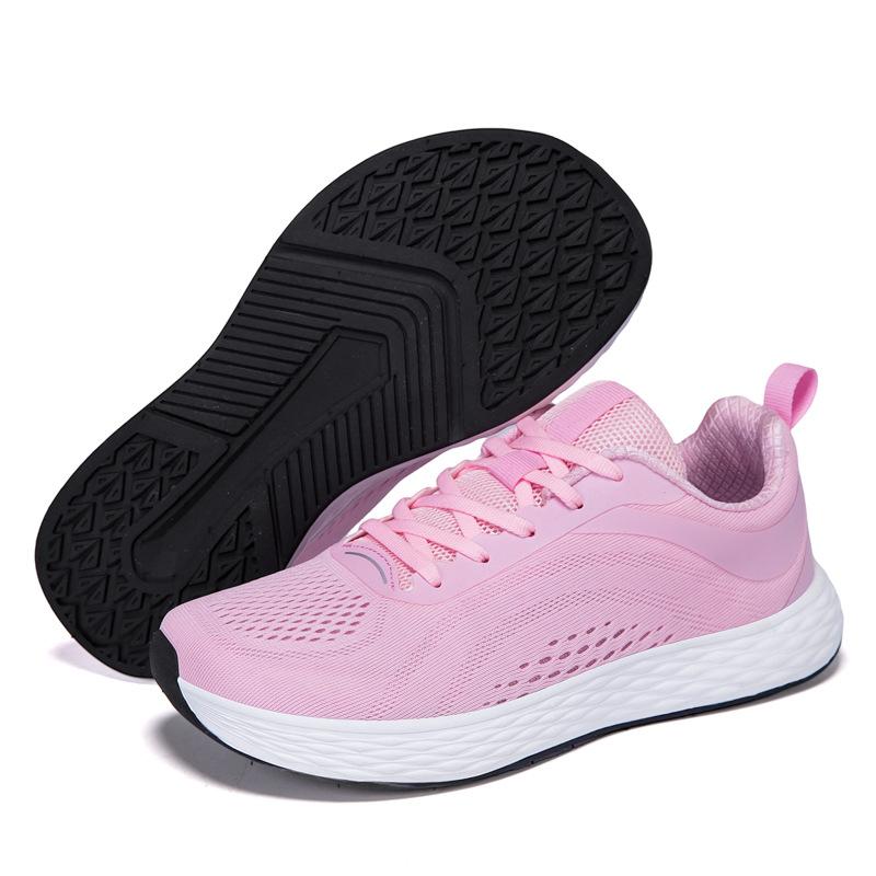 

Student carbon board running shoes, youth breathable mesh shoes, men s autumn non-slip and wear-resistant sports shoes, soft-soled casual shoes, men 41 розовый