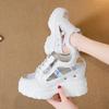 Fashion 2025 Summer Women Sandals 9cm Wedges Hollow Out Sneakers Ladies Breathable Mesh Platform Casual Shoes Woman White Shoes