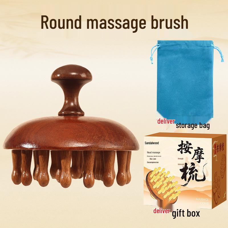Premium Sandalwood Scalp Massage & Meridian Therapy Comb - Versatile Wooden Comb for Full-Body Use