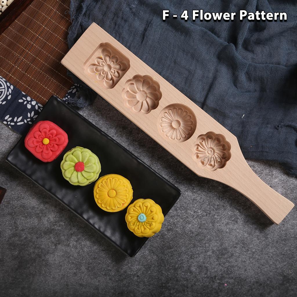 Wooden Cookie Molds for Baking, Moon Cake Molder, Cookie Stamps Cutter Mould for Mid-autumn Festival, for Muffin, Chocolate Mold