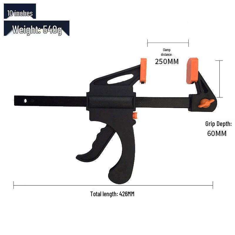 Two-Way Quick-Release Woodworking F-Clamp, Nylon Trigger Type for Board Fixing