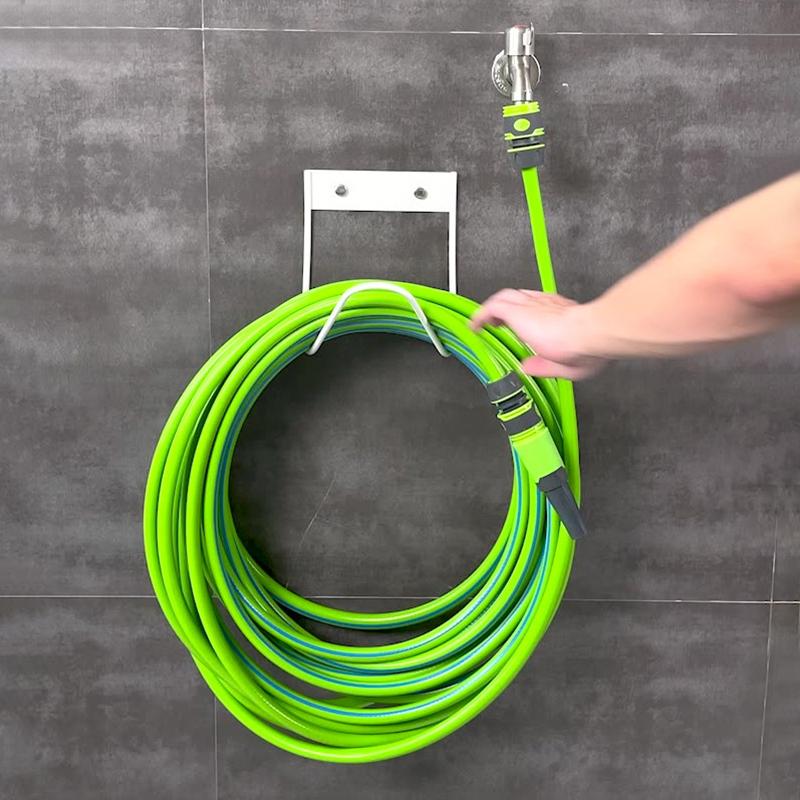 

1pcs Wall Mounted Garden Irrigation Hose Pipe Hanger Metal Rack Tap Watering Hose Organizer Storage Holder Pipe Winding Frame белый