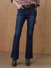 MAXZA Hidden Elastic Waist Semi-Bootcut Washed Denim Pants