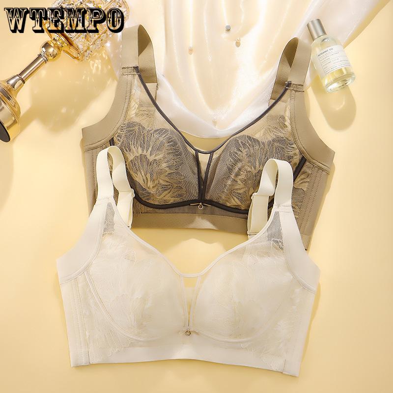 

Crystal Cup Bra Women s Rabbit Ear Bra Women s Thin Bra Gathered Anti Sagging Oversized Bra Women s Thin Bra 44/100D коричневий