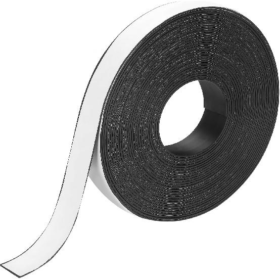 MECCANIXITY Magnetic Strip 16.4 Feet X 3/8" Width X 1/16" Thick Magnetic Tape Labels Stickers Self Adhesive for Whiteboards Refrigerator and DIY