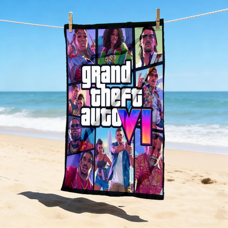Gta Vi Copertina Elegante Stampa Digitale Telo da Spiaggia Asciugatura Rapida Assorbente Coperta per Spiaggia Piscina Palestra Viaggio Regalo di Natale C9211635