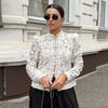 Elegant Lace Shirts Tops Female Hollow Out Commute Vintage See-Through Blouses Single Breasted Shrug Shirts New