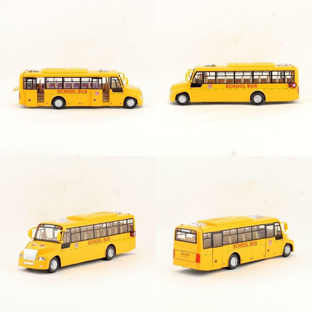 Simulation Alloy Yellow School Bus Model Toy With Sound And Functions Light