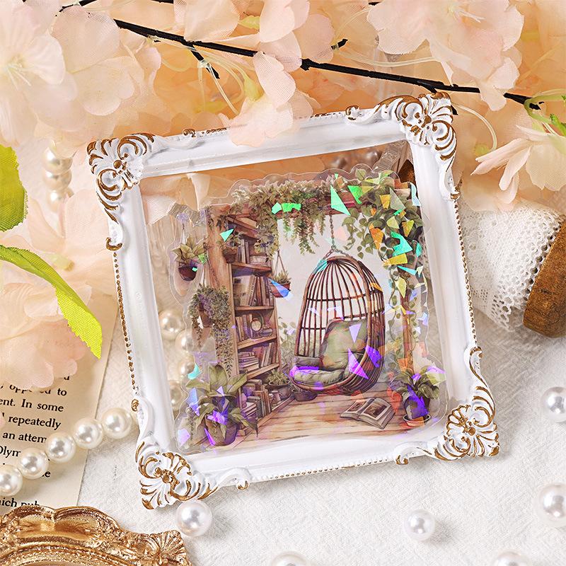 10 pcs Vintage Window PET Stickers pack Creativity Adhesive Diy Hand Account Diary Album Scrapbooking material Craft Supplies