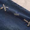 2025 Spring/Summer Women's Loose Tapered Elastic Denim Harem Pants