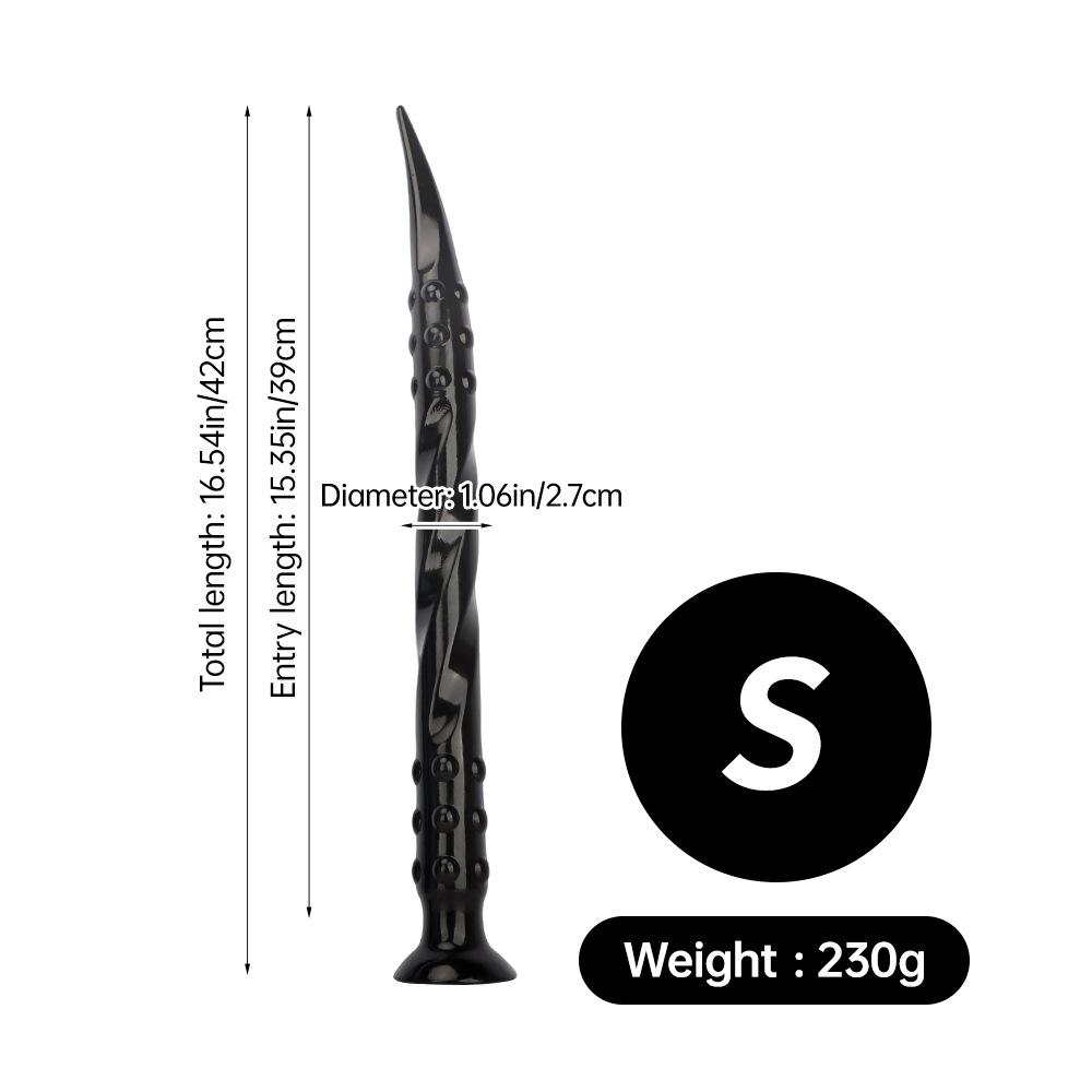 Plug Anal PVC Noir Extra Long Dilatateur Anal Jouet Sexuel Strap-on Pénis Dick Réaliste Grosse Queue Fisting