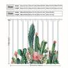 JIT1pcs Nordic Minimalist Cactus Plant Pattern Shower Curtain, High-end Elegant Bathroom Curtain Shower Curtain, Shower Curtain