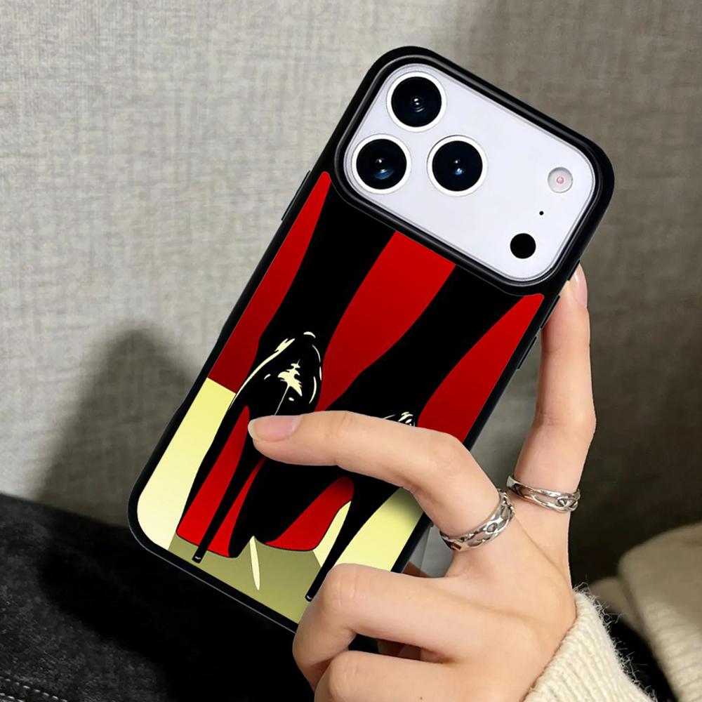 Capa Case for iPhone 17 Air 16 Pro Max 15 Plus 11 13 Mini 14 12 Back Phone Cover red high heel shoes Cute