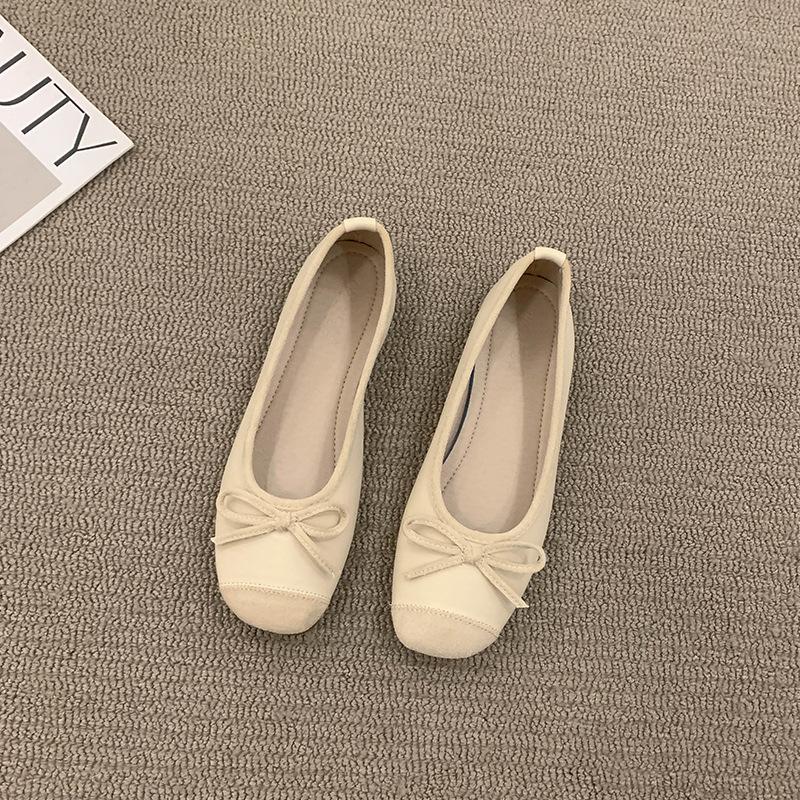 

Single shoes women s flat shoes small fragrant wind French one-pedal lazy shoes grandma shoes spring and summer beanie shoes boat shoes ladyshoes 35 бежевый