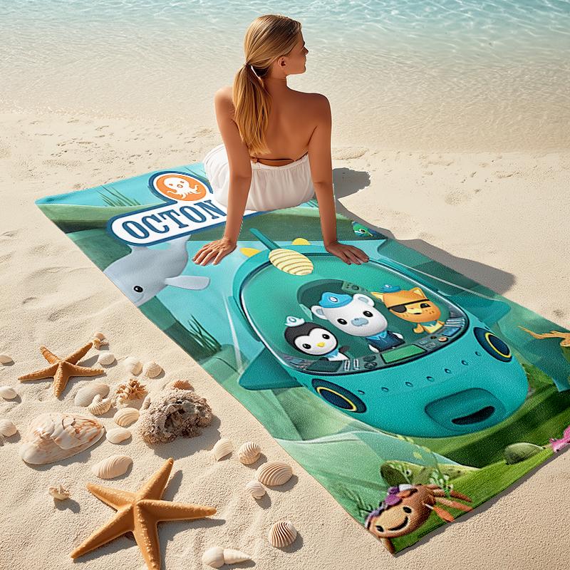 1pc OCTONAUTS1 Beach Towel, Comfortable and Thick, and Swimming/Bath/Picnic/Camping Towel, Suitable for Seaside Beaches