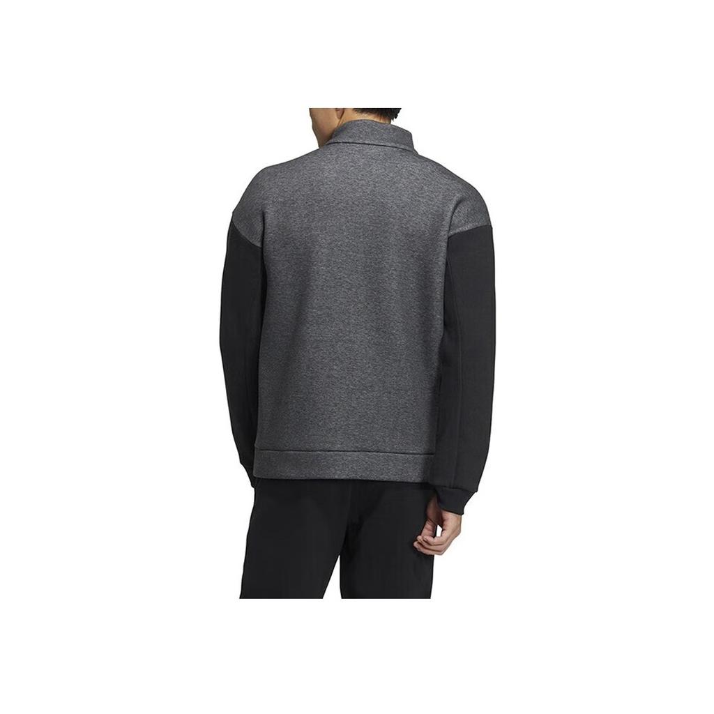 Adidas Colorblock Stand Collar Long Sleeve Sweatshirt Men Tops Black HY5847