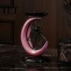 Modern Gothic Home Furnishing Halloween Pink Moon Spider Candle Holder, Sweet Dark Aesthetic Tray for Resin Pillar Base Candles, Tabletop Decor Window