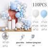 Pastel Blue Balloon Kit Arch White Blue Silver Balloons Garland Birthday Party Baby Shower Wedding Anniversary Decoration Globos