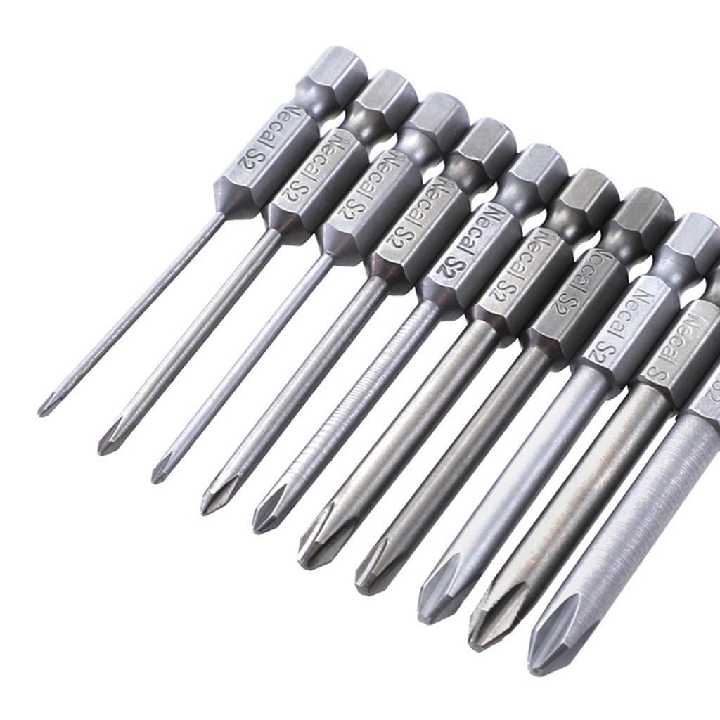 10Pieces Magnetic Cross Screwdriver Bit PH00 PH0 PH1 PH2 Nutdrivers 65mm For Socket Switch Electrician Power Tool