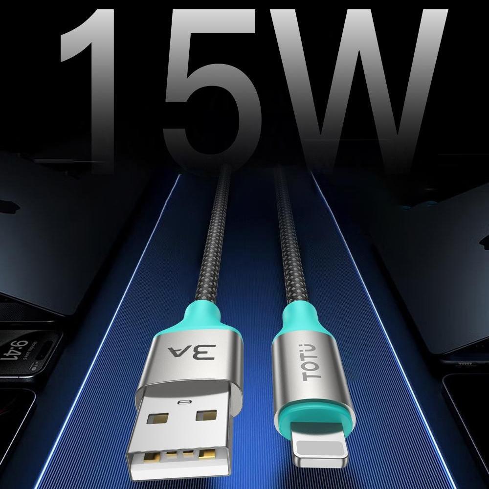 

TOTU CB-21-L 120cm USB-A to Lightning Cable 15W Charging Data Transfer Braided Cord A