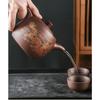 Yixing Fialové hliněné čajové konvice Velkokapacitní Květiny a ptáci Čajová konvice Ručně vyráběná Zhu Mud Dragon Vzor Čajový infuzér Čínský čajový set