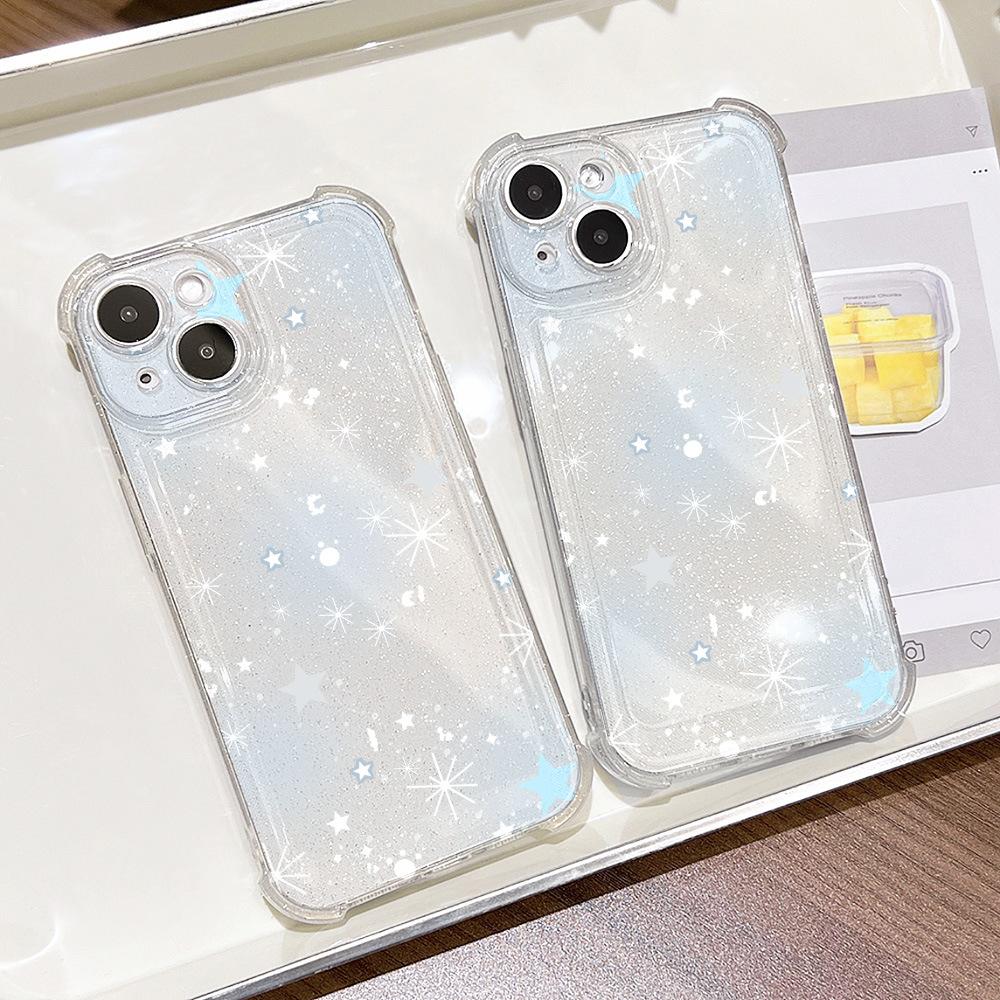 Full Screen Stars Are Suitable for iPhone17ProMax Glitter Four-corner Mobile Phone Case 16 Apple All-inclusive 14/15 Niche