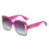 Fashion Modern Large Frame Sunglasses Concave Contrasting Color Colorful Sunglasses Women Ins Street Shot Glasses