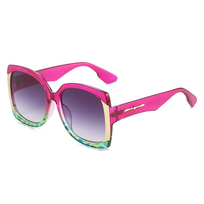 Fashion Modern Large Frame Sunglasses Concave Contrasting Color Colorful Sunglasses Women Ins Street Shot Glasses